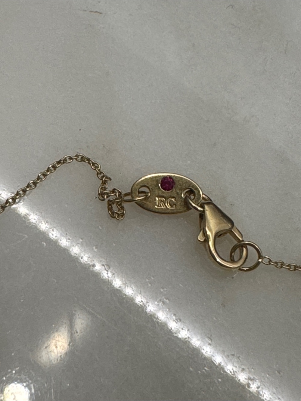Roberto Coin 18k YG Five Diamond Necklace - Picture 2 of 4